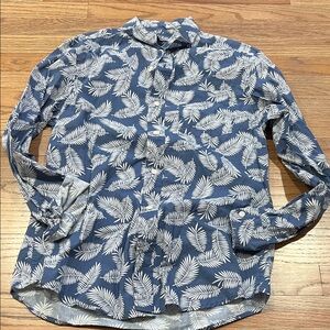 GAP Navy Shirt with White Leaf Print